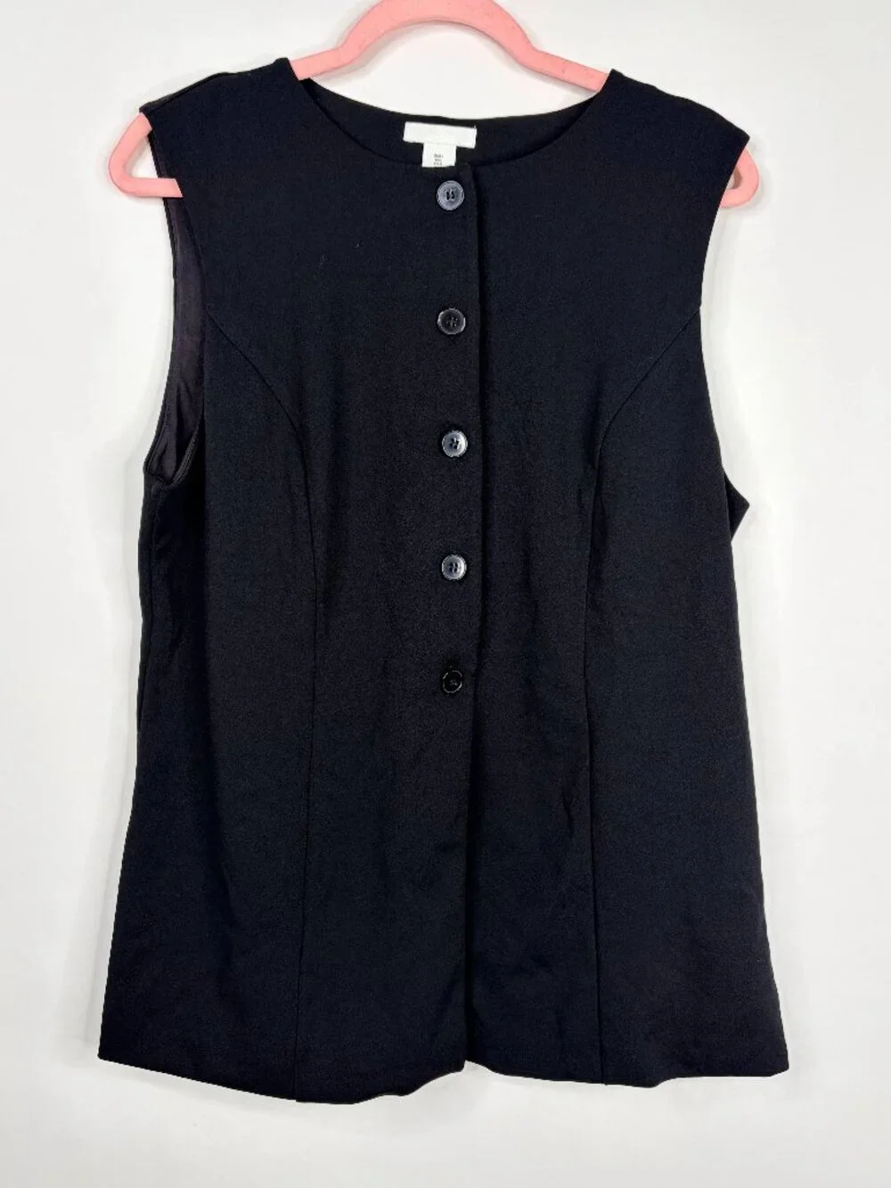 2/$30 H&M Ponte Di Roma Waistcoat Black Large #A3547